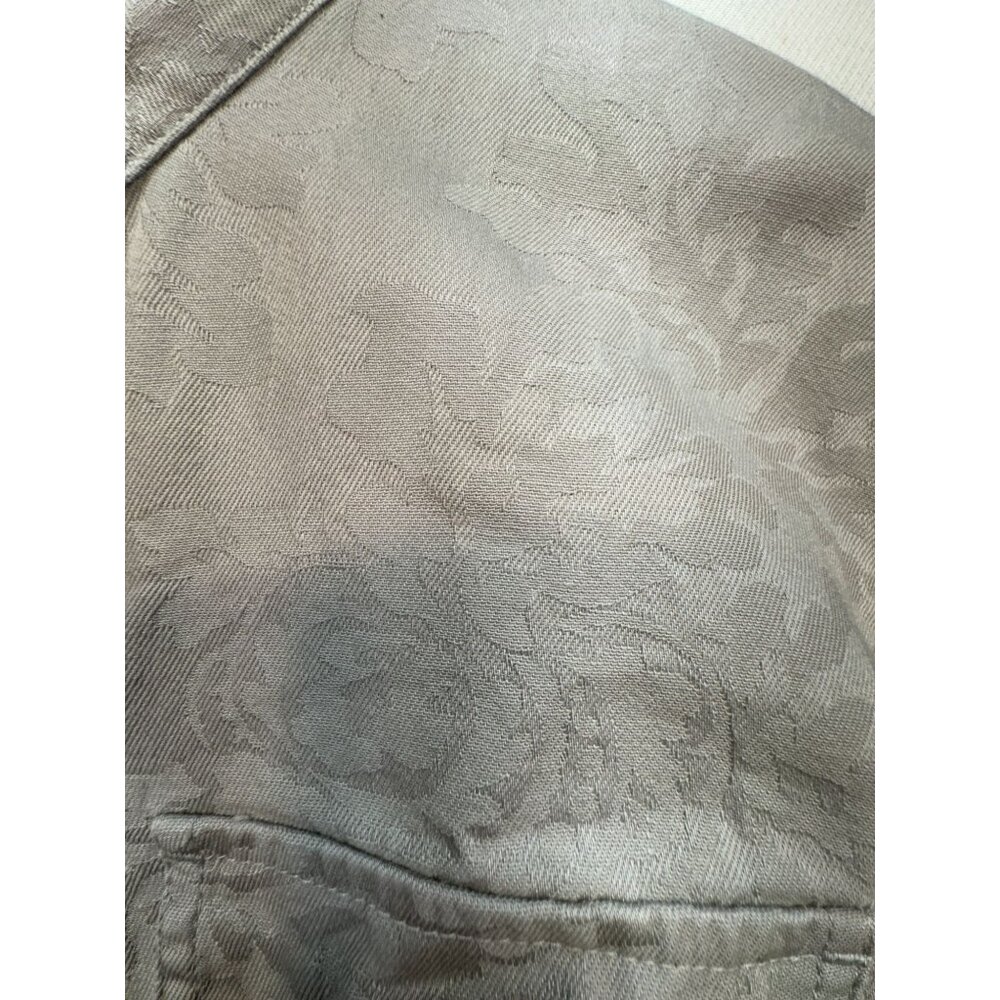 Chicos Womens Jacquard Utility Jacket Sze 3 Gray Drawstring Waist Travel - Picture 3 of 15
